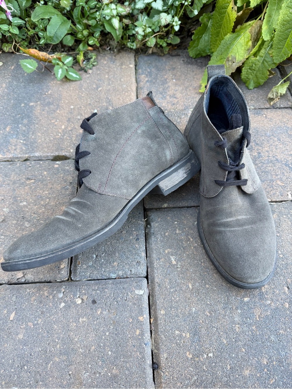 Grey Suede Chukka Desert Boots Flannel Lined Sz EU 40 / US 7 Fall Sale
